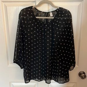Black 3/4 length sleeve Old Navy blouse